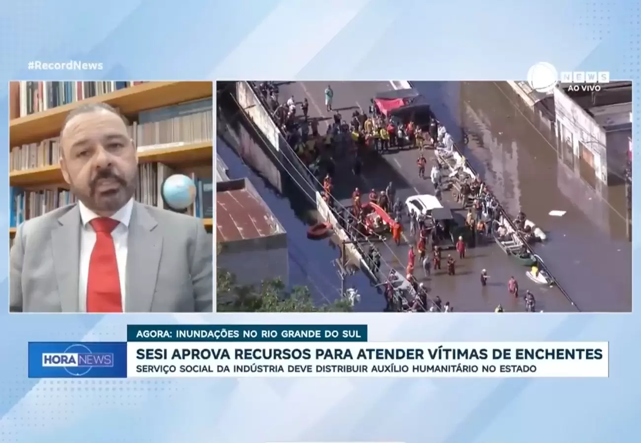 Em entrevista à Record News, presidente do CN-SESI fala sobre ajuda emergencial para o Rio Grande do Sul