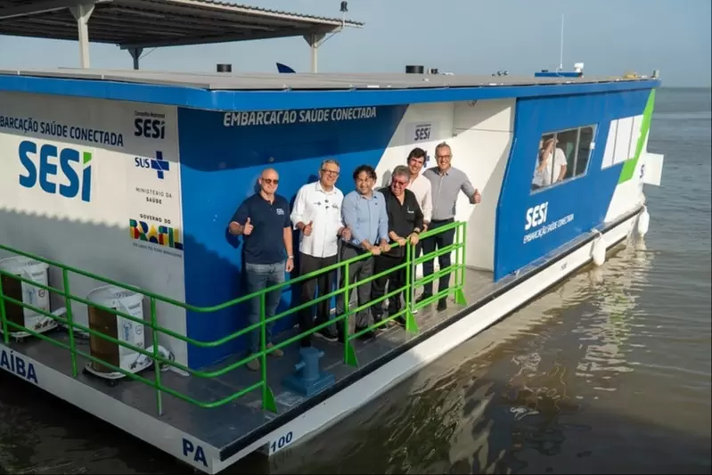 SESI, Ministério da Saúde e CN-SESI inauguram barco de saúde digital para atender a trabalhadores ribeirinhos